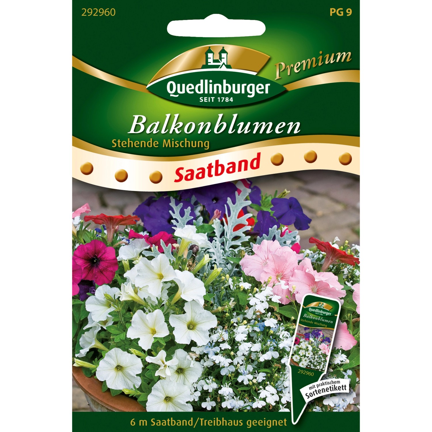 Quedlinburger Balkonblumen Mischung Stehend Saatband günstig online kaufen