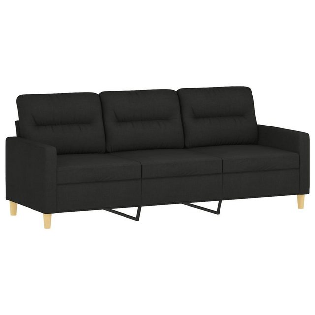 vidaXL Sofa 3-Sitzer-Sofa Schwarz 180 cm Stoff günstig online kaufen