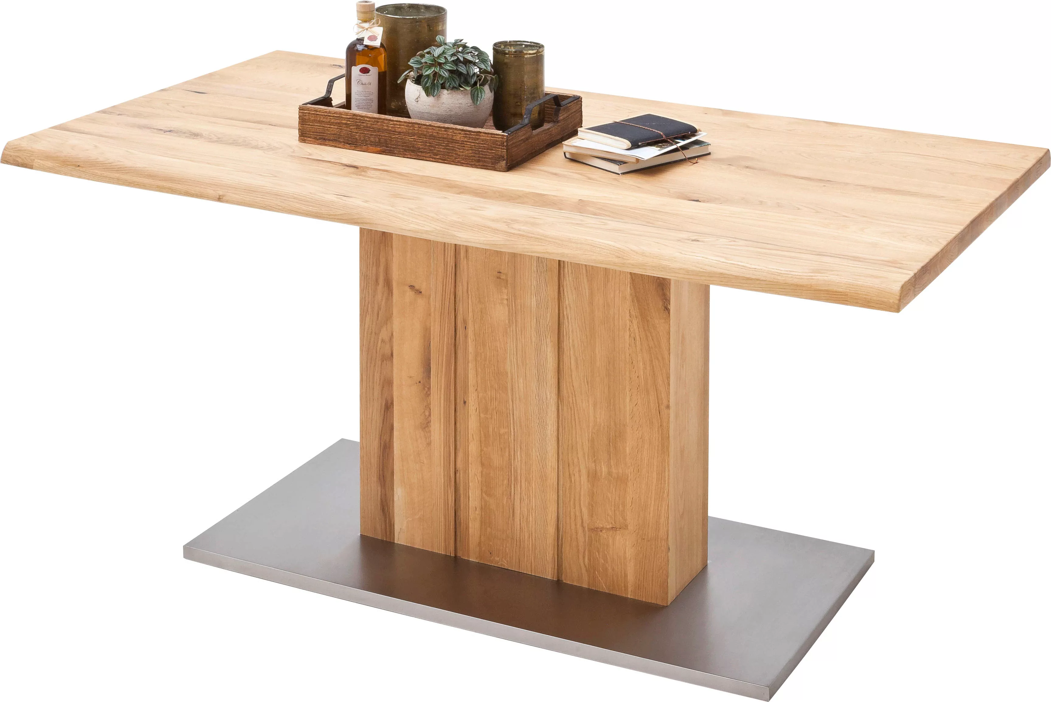 MCA furniture Esstisch "Greta", Esstisch Massivholz mit Baumkante, gerader günstig online kaufen