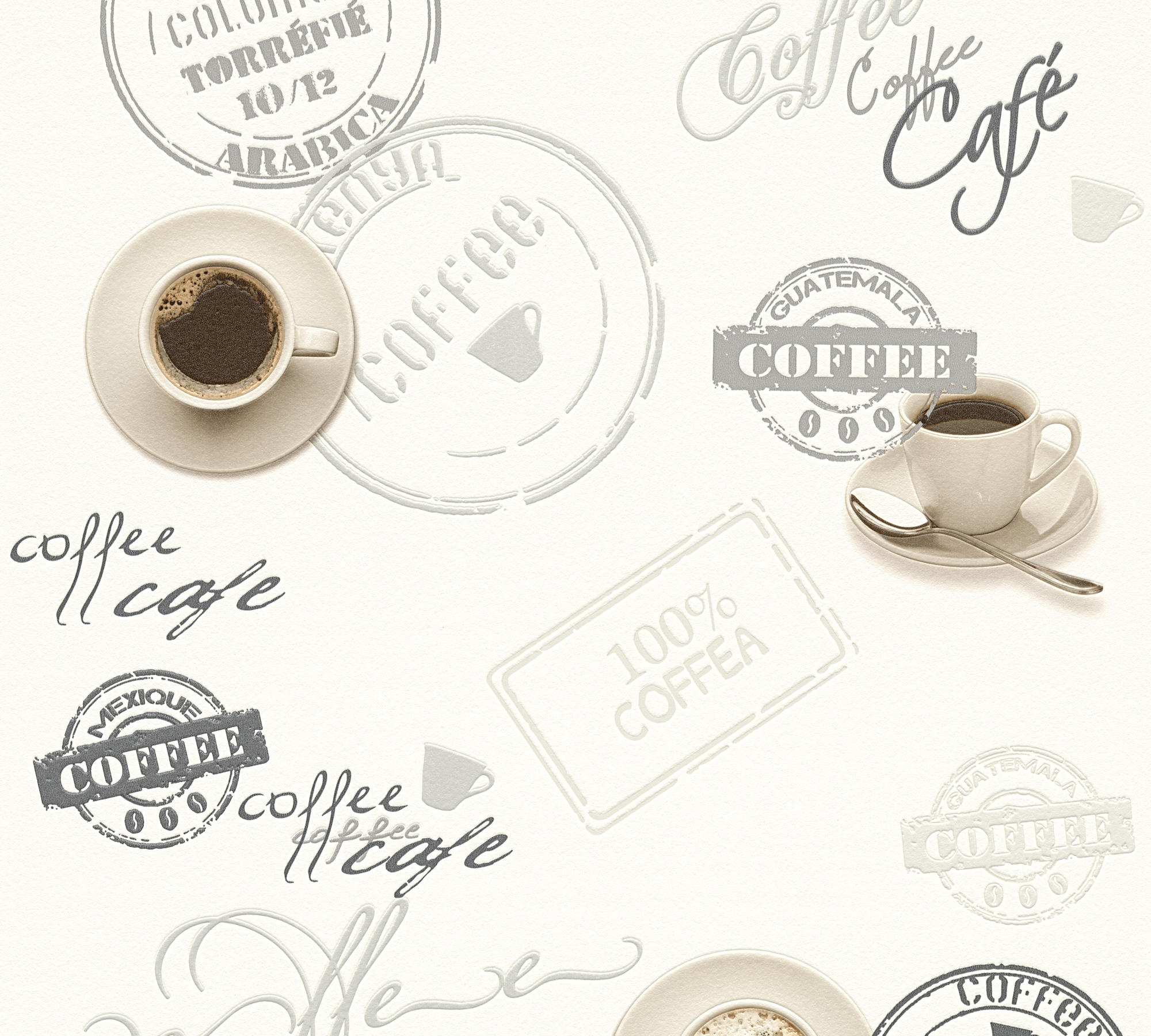 Bricoflor Tapete mit Kaffee Motiv Cafe Papiertapete mit Kaffeetasse Ideal f günstig online kaufen