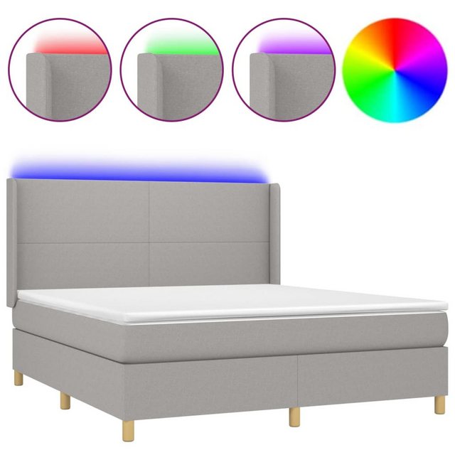 vidaXL Boxspringbett Bett Boxspringbett mit Matratze und LED Stoff (180 x 2 günstig online kaufen