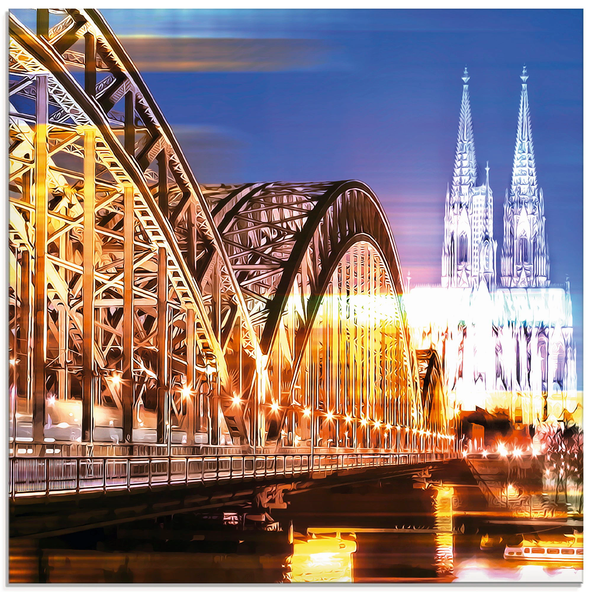 Artland Glasbild »Köln Skyline Abstrakte Collage 10«, Brücken, (1 St.), in günstig online kaufen