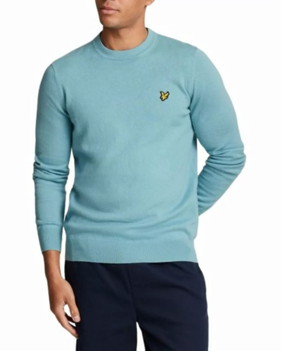 Lyle & Scott Strickpullover Rundhalsausschnitt Aus Baumwoll-Woll-Mischung günstig online kaufen