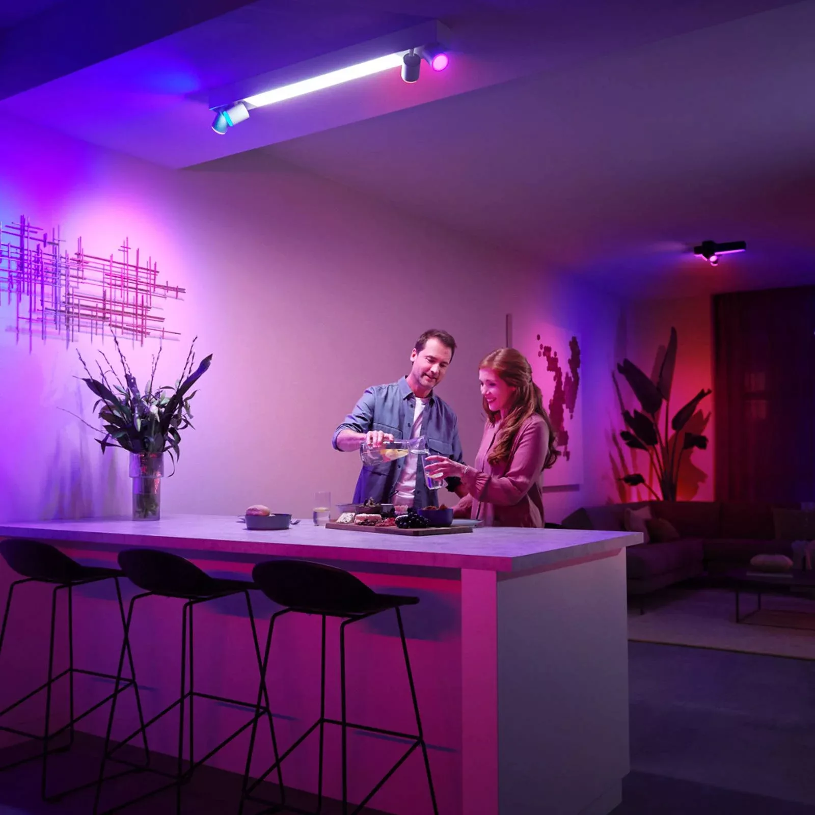 Philips Hue LED-Deckenspot Centris, weiß, 4-flammig, RGB CCT günstig online kaufen