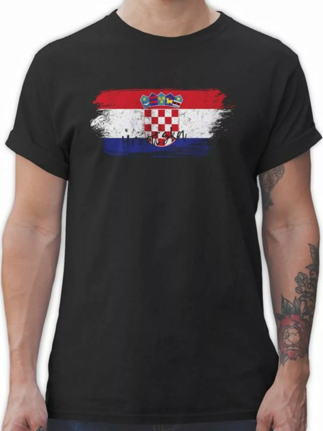 Shirtracer T-Shirt Kroatien Vintage 2024 Fussball EM Fanartikel günstig online kaufen