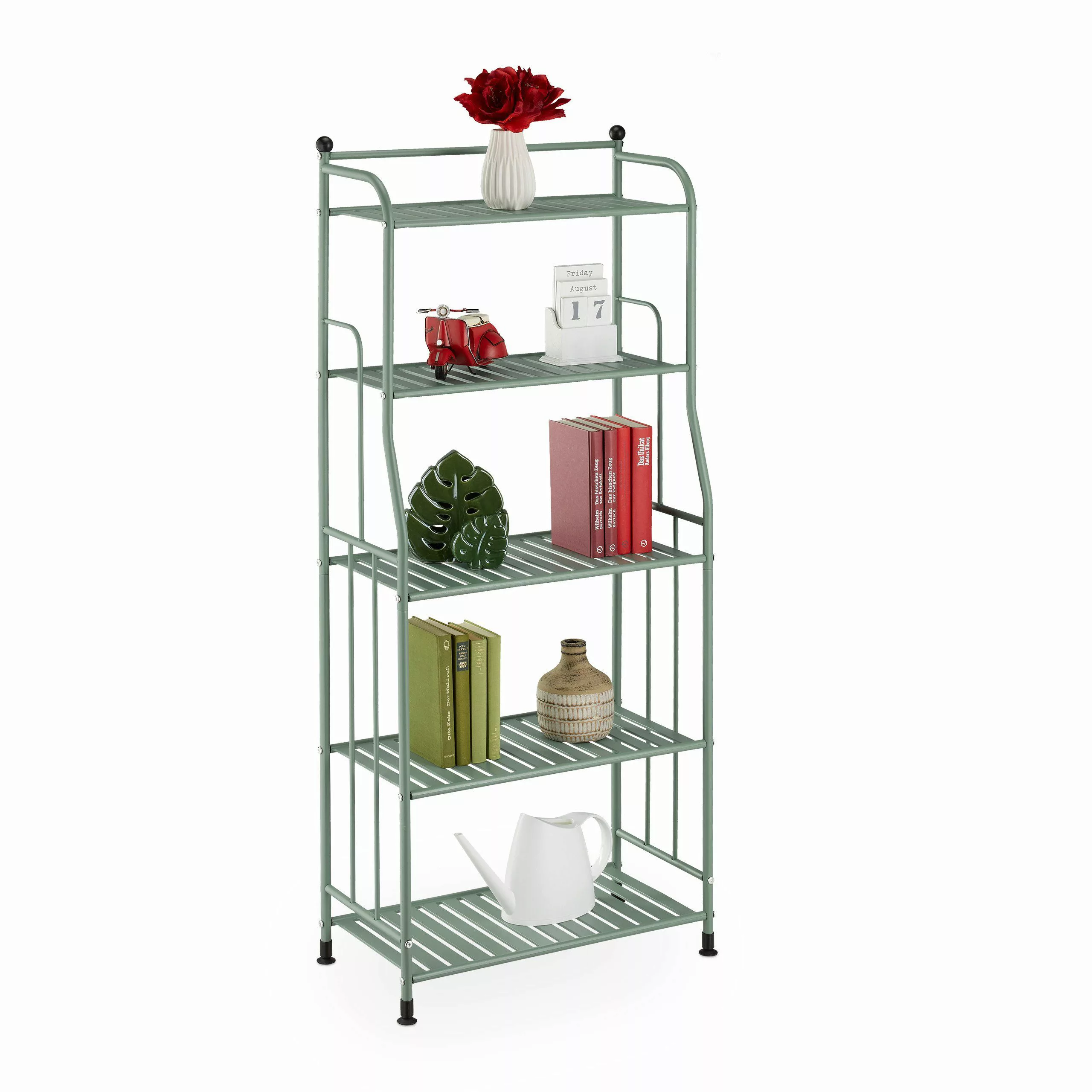 relaxdays Standregal mit 5 Ablage, Grün günstig online kaufen