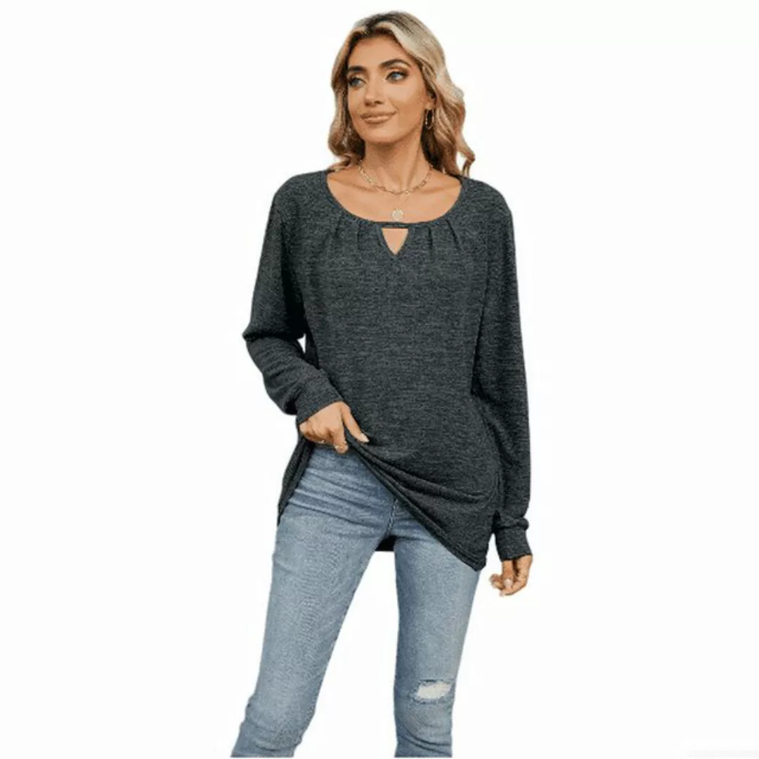 AUKUU Langarmshirt Damen Hemden– Bequemes Langarm-T-Shirt mit weiter Passfo günstig online kaufen