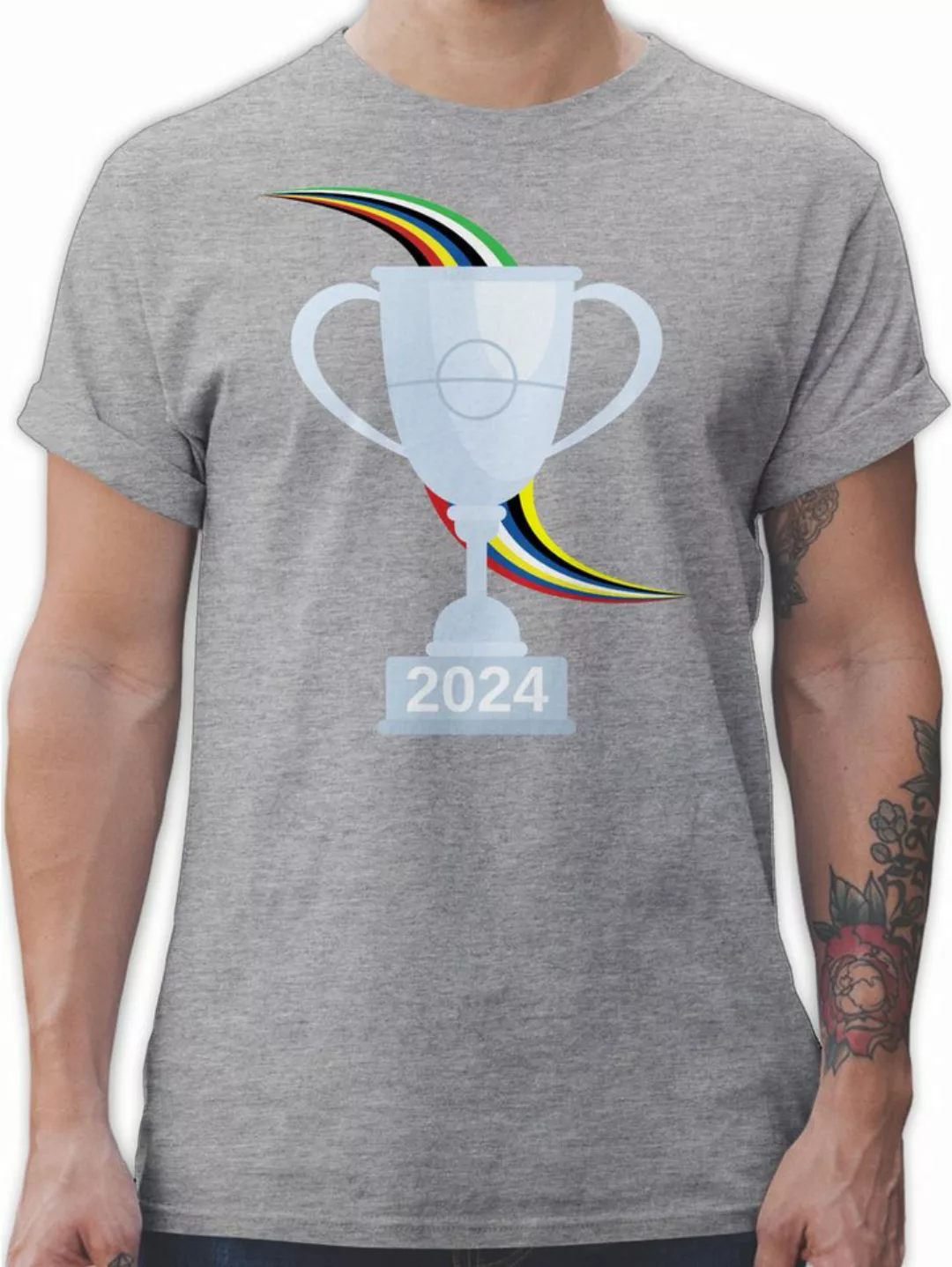 Shirtracer T-Shirt Pokal mit Jahreszahl 2024 2024 Fussball EM Fanartikel günstig online kaufen