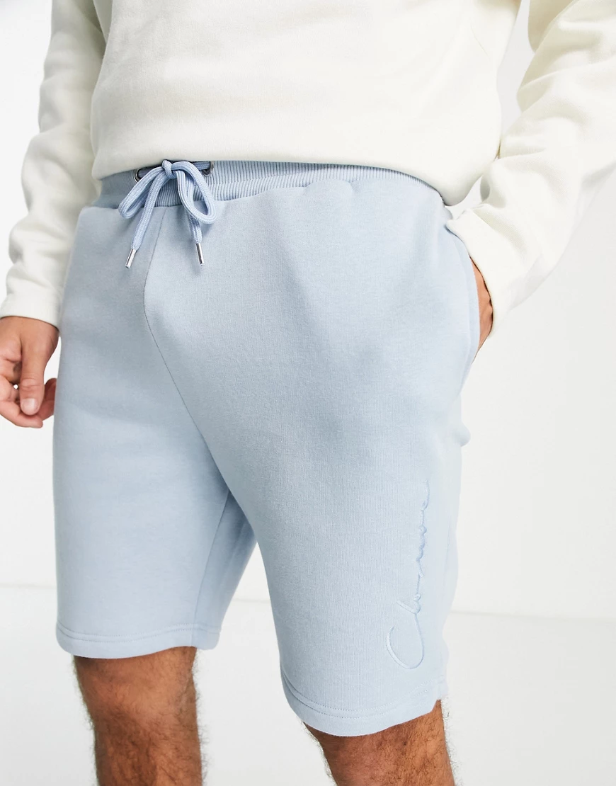 Closure – Shorts in Hellblau mit Logoprint günstig online kaufen