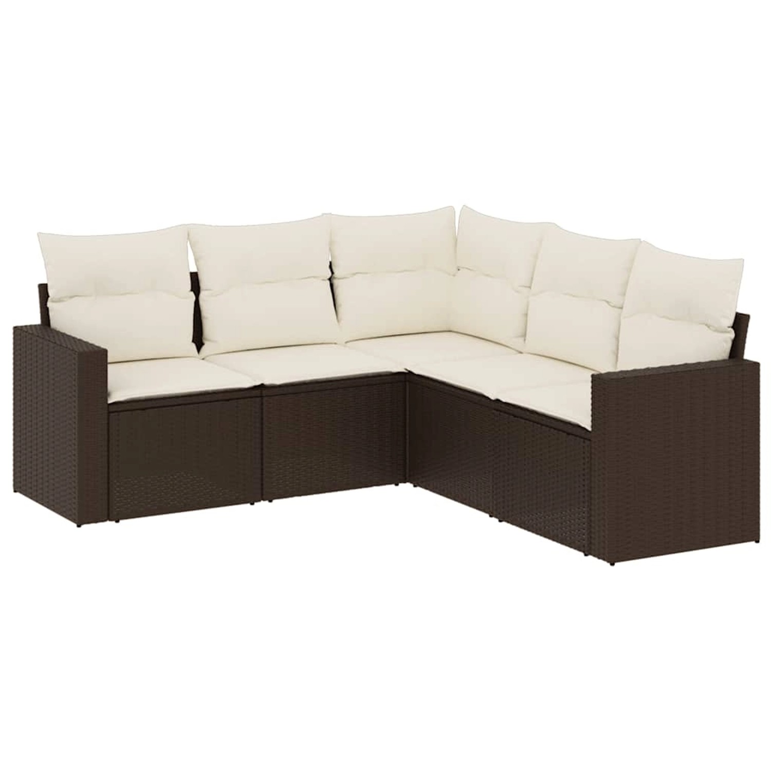 vidaXL 5-Tlg Garten-Sofagarnitur mit Kissen Braun Poly Rattan 3218943 günstig online kaufen