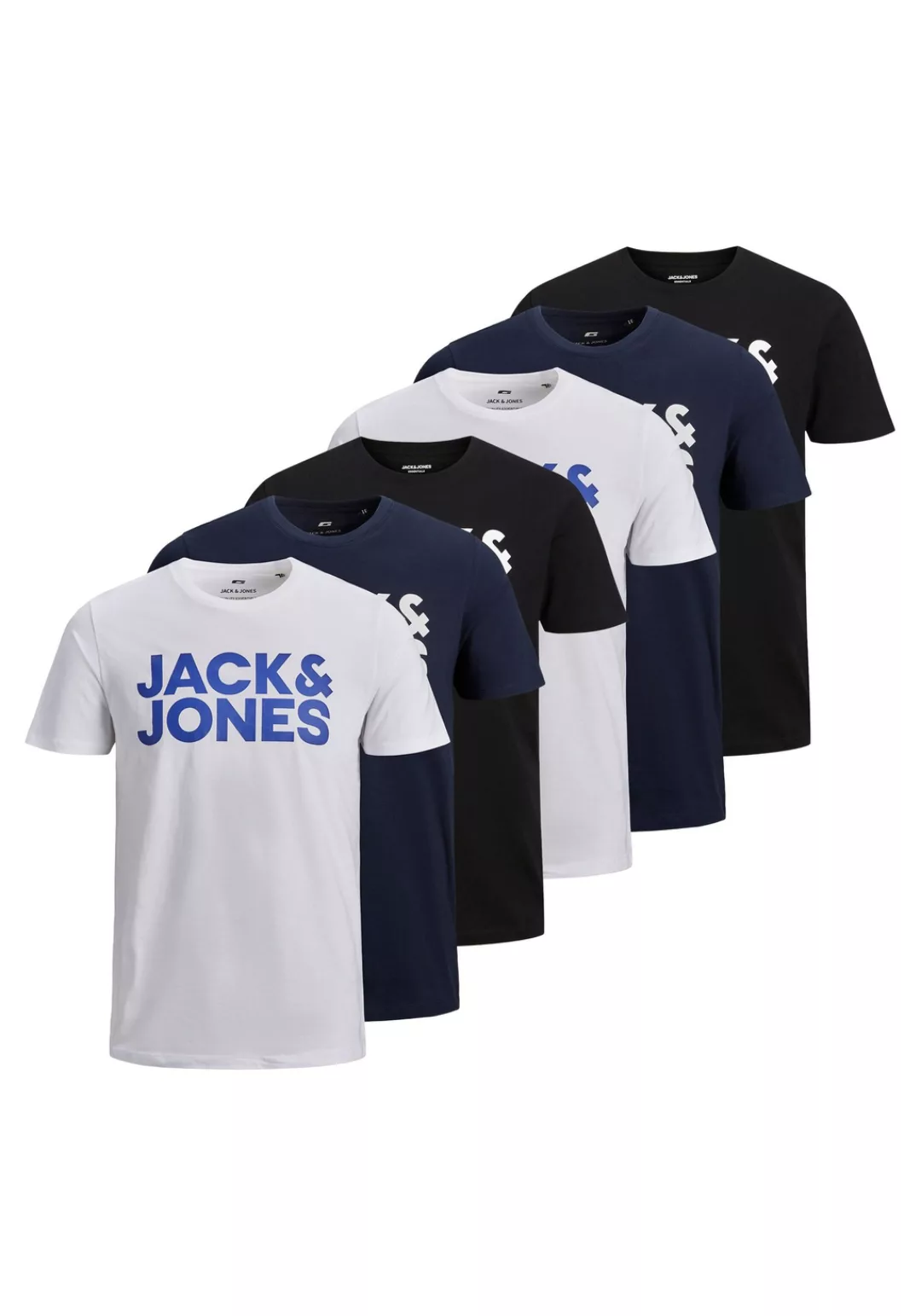 Jack & Jones T-Shirt "T-Shirt JJECORP LOGO TEE O-NECK 3PK 6er Pack" günstig online kaufen