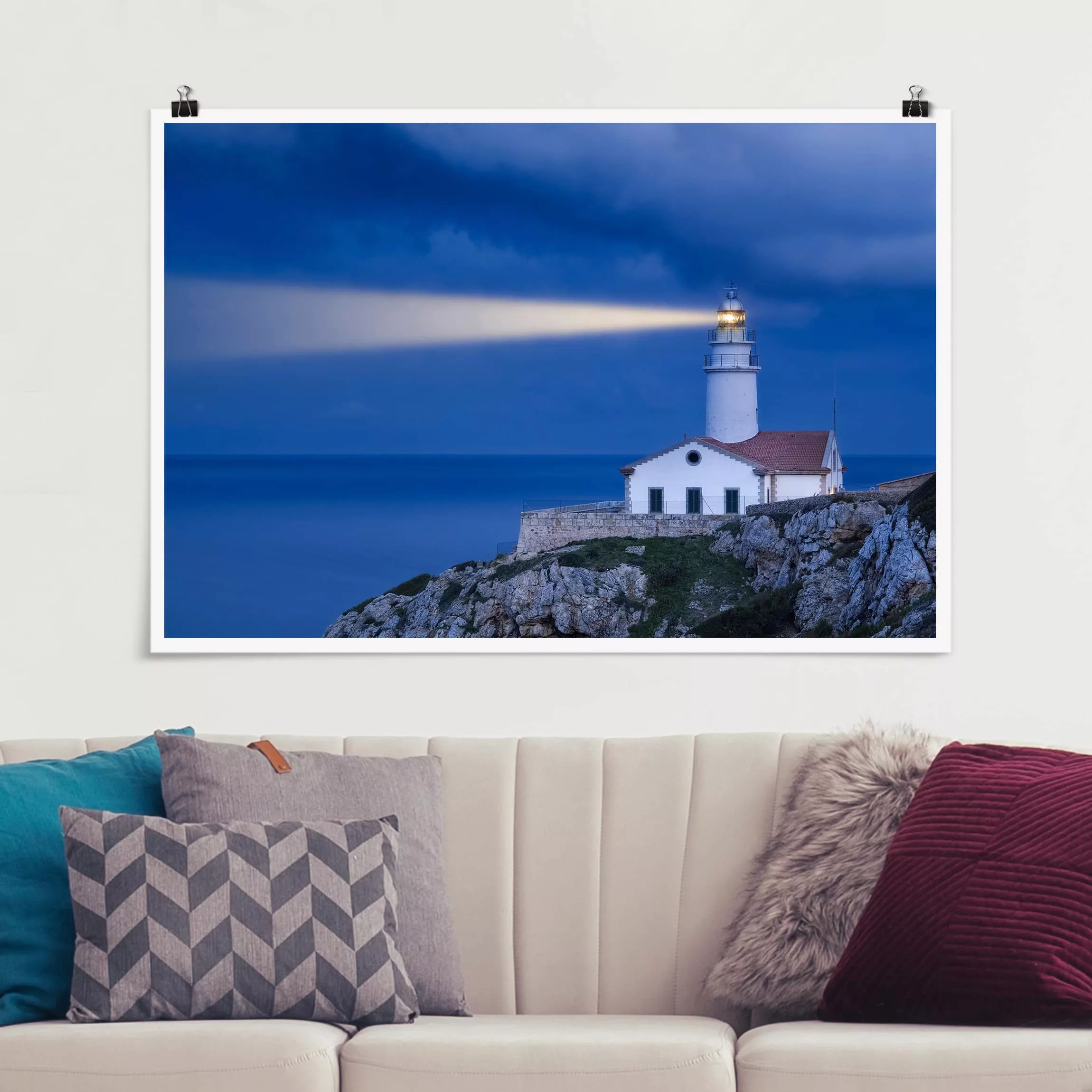 Poster Strand - Querformat Lighthouse At Far De Capdepera günstig online kaufen