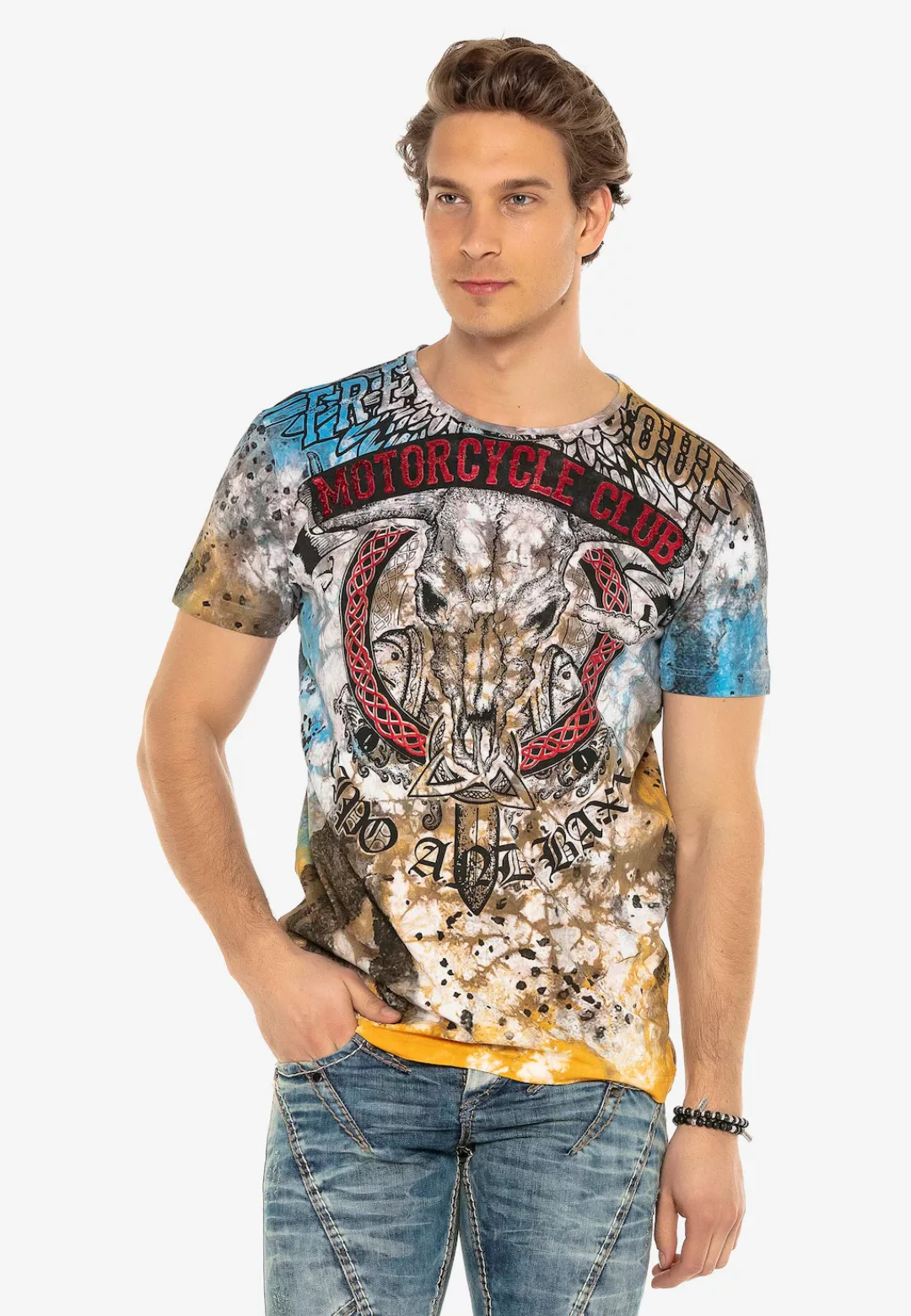 Cipo & Baxx T-Shirt, im coolen Biker-Look günstig online kaufen