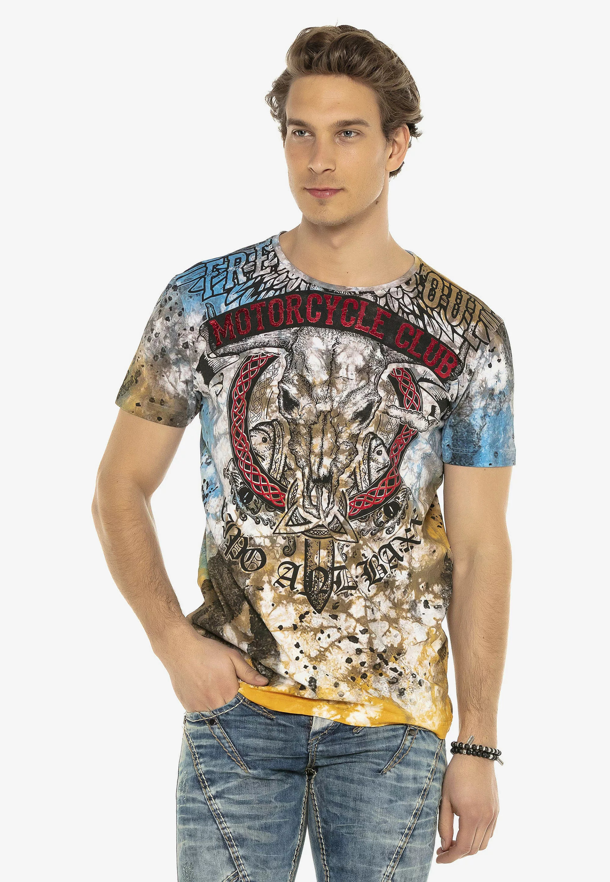 Cipo & Baxx T-Shirt, im coolen Biker-Look günstig online kaufen