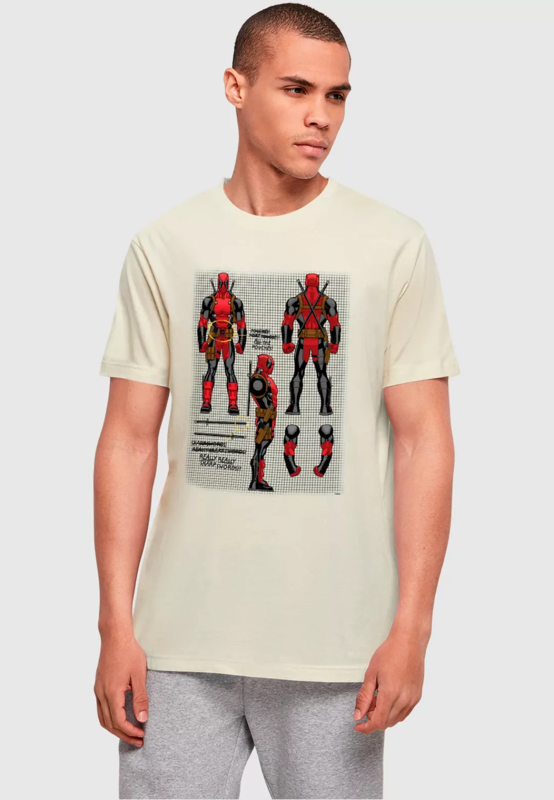 ABSOLUTE CULT T-Shirt "ABSOLUTE CULT Herren Deadpool - Action Figure Plans günstig online kaufen