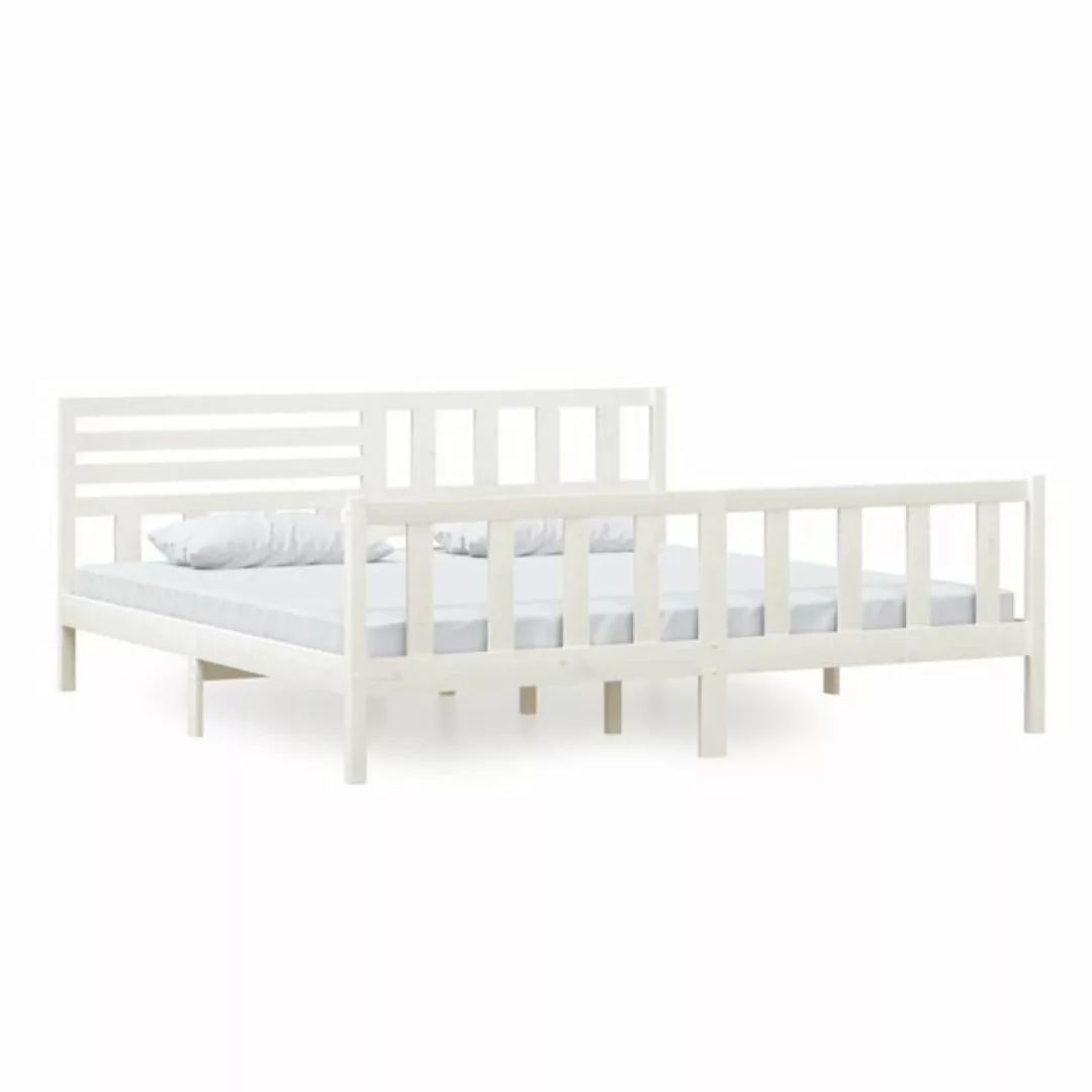 furnicato Bett Massivholzbett Weiß 200x200 cm günstig online kaufen