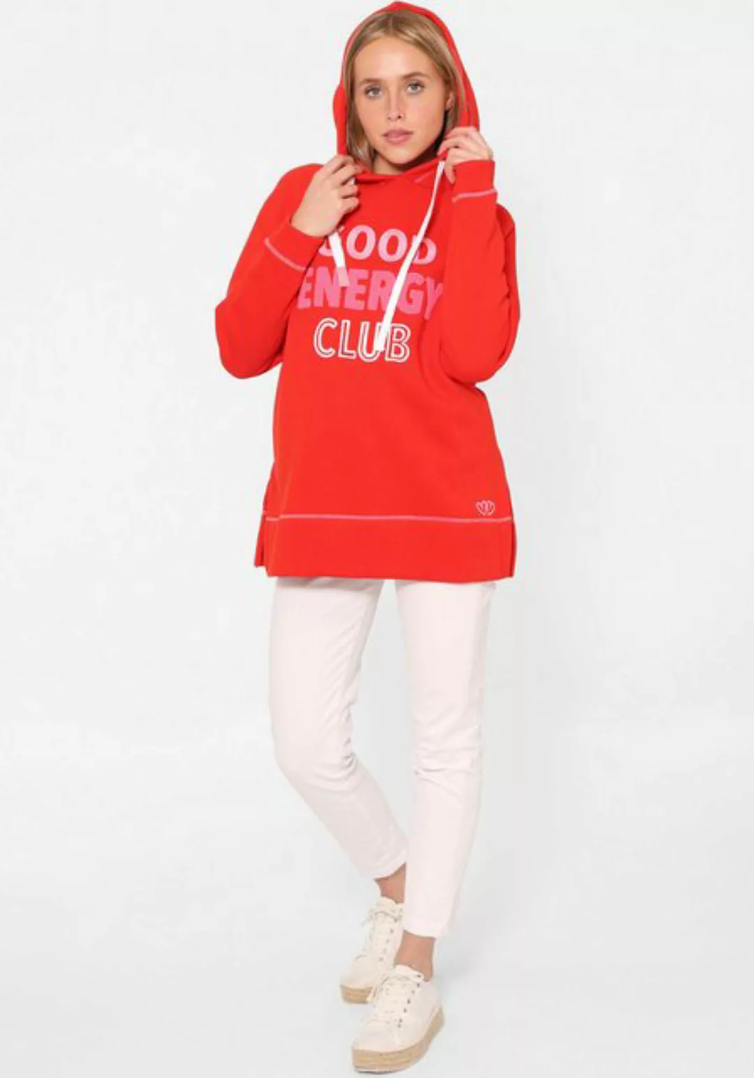 Zwillingsherz Hoodie ""Good Energy Club"", Oversized mit Kapuze und Front u günstig online kaufen