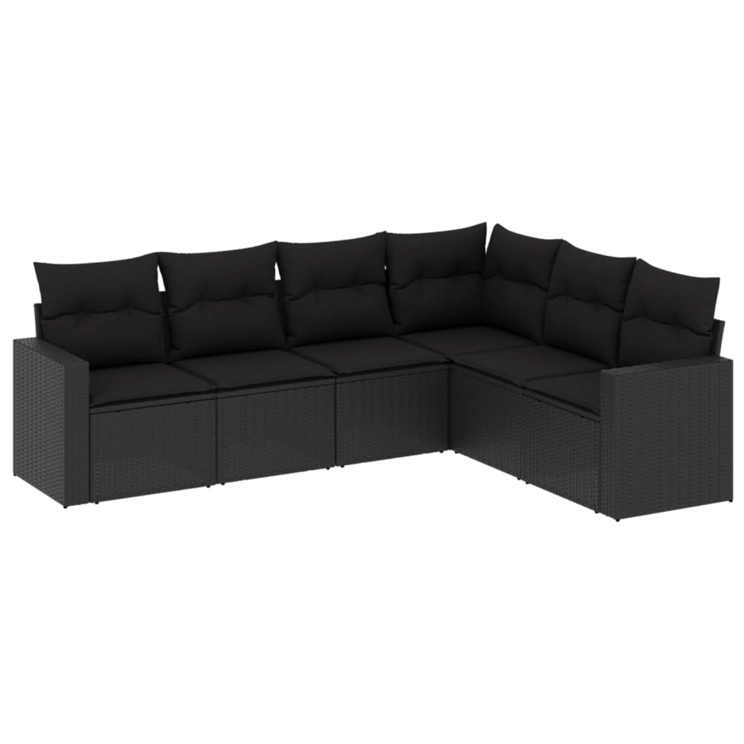 vidaXL 6-Tlg Garten-Sofagarnitur mit Kissen Schwarz Poly Rattan 3218995 günstig online kaufen