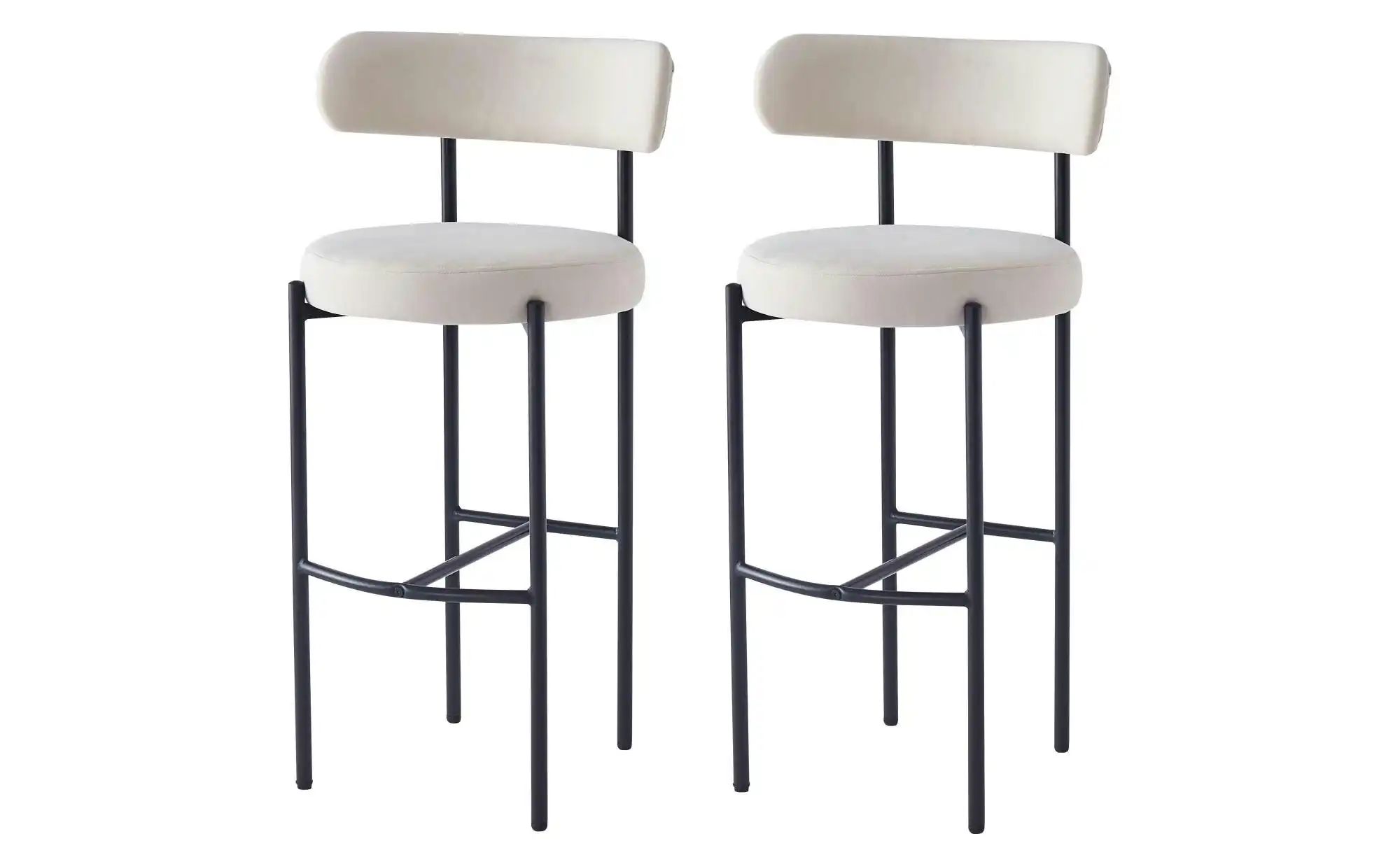 Barhocker 2er-Set   ¦ beige ¦ Maße (cm): B: 47 H: 103 Polstermöbel > Hocker günstig online kaufen