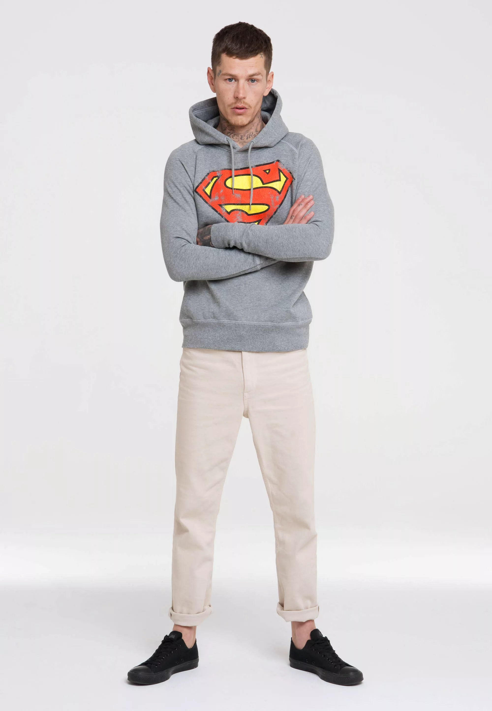 LOGOSHIRT Kapuzensweatshirt "DC – Superman Logo", mit Superhelden-Print günstig online kaufen