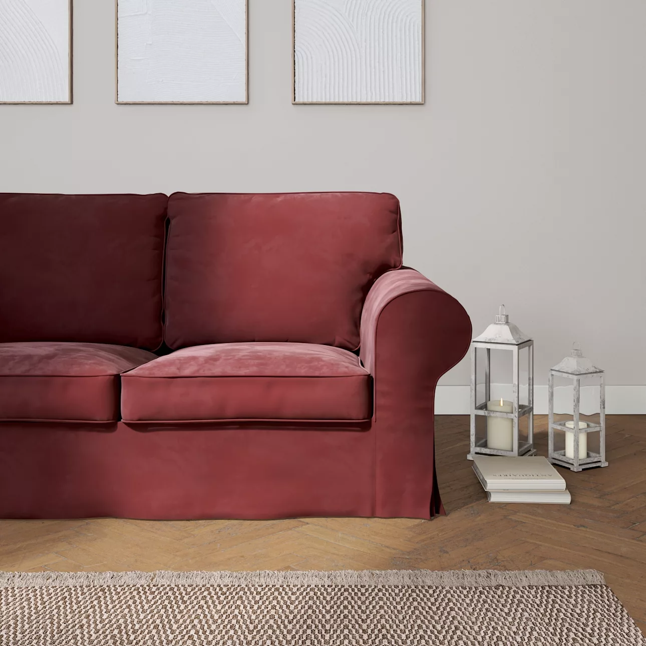 Bezug für Ektorp 2-Sitzer Schlafsofa NEUES Modell, bordeaux, Sofabezug für günstig online kaufen