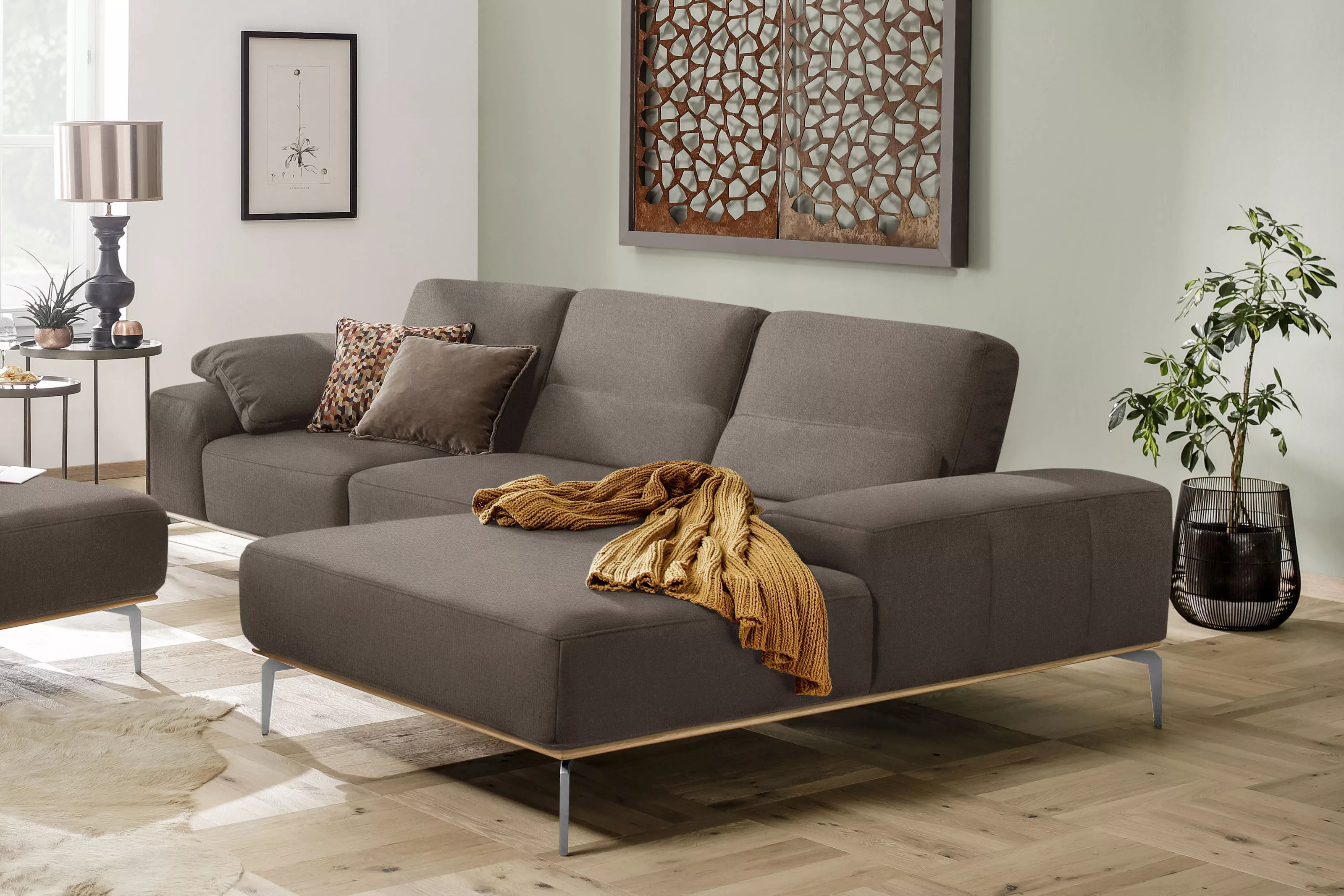 W.SCHILLIG Ecksofa "run, Designsofa, bequem, L-Form", mit elegantem Holzsoc günstig online kaufen