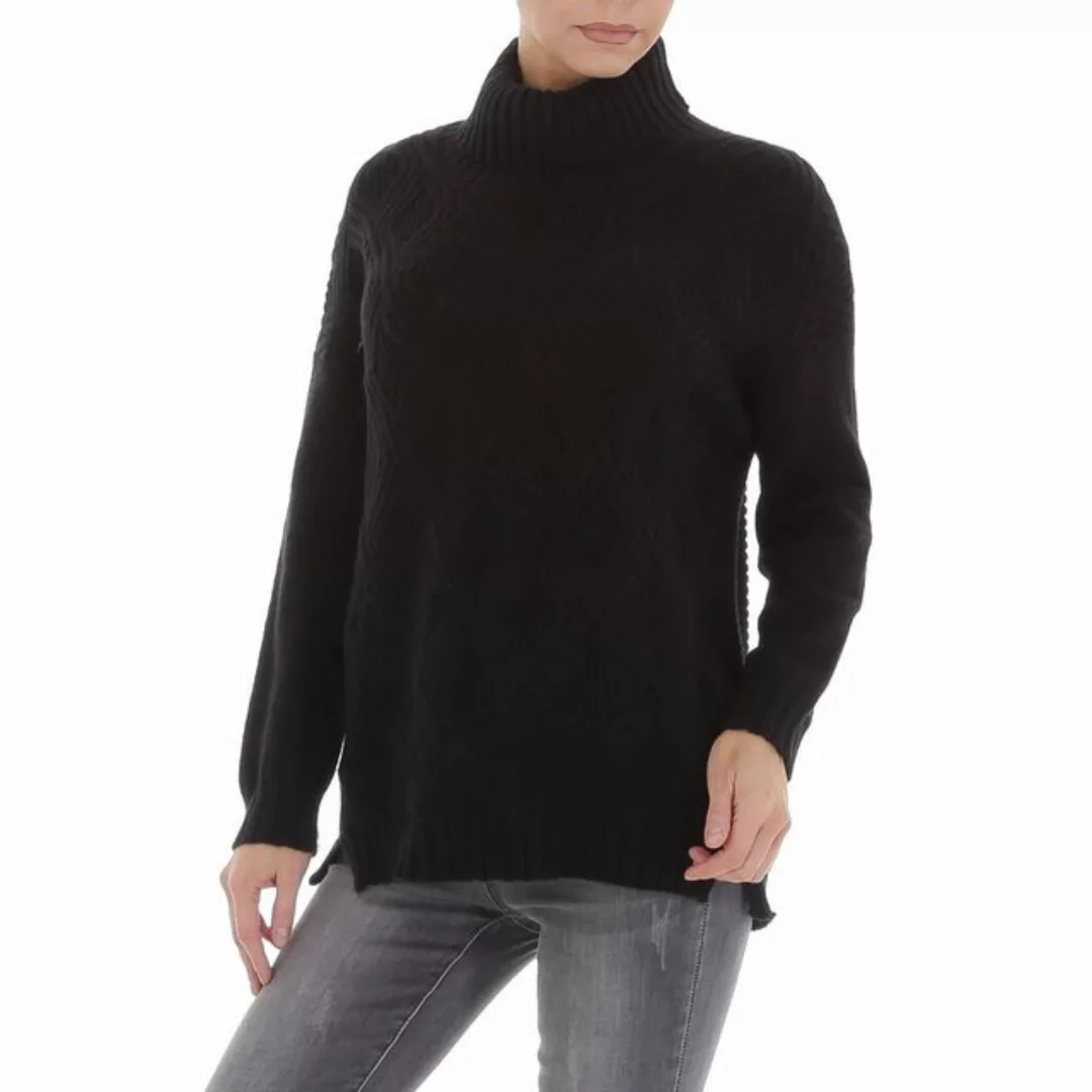 Ital-Design Strickpullover Damen Freizeit Ornamente Stretch Strickpullover günstig online kaufen