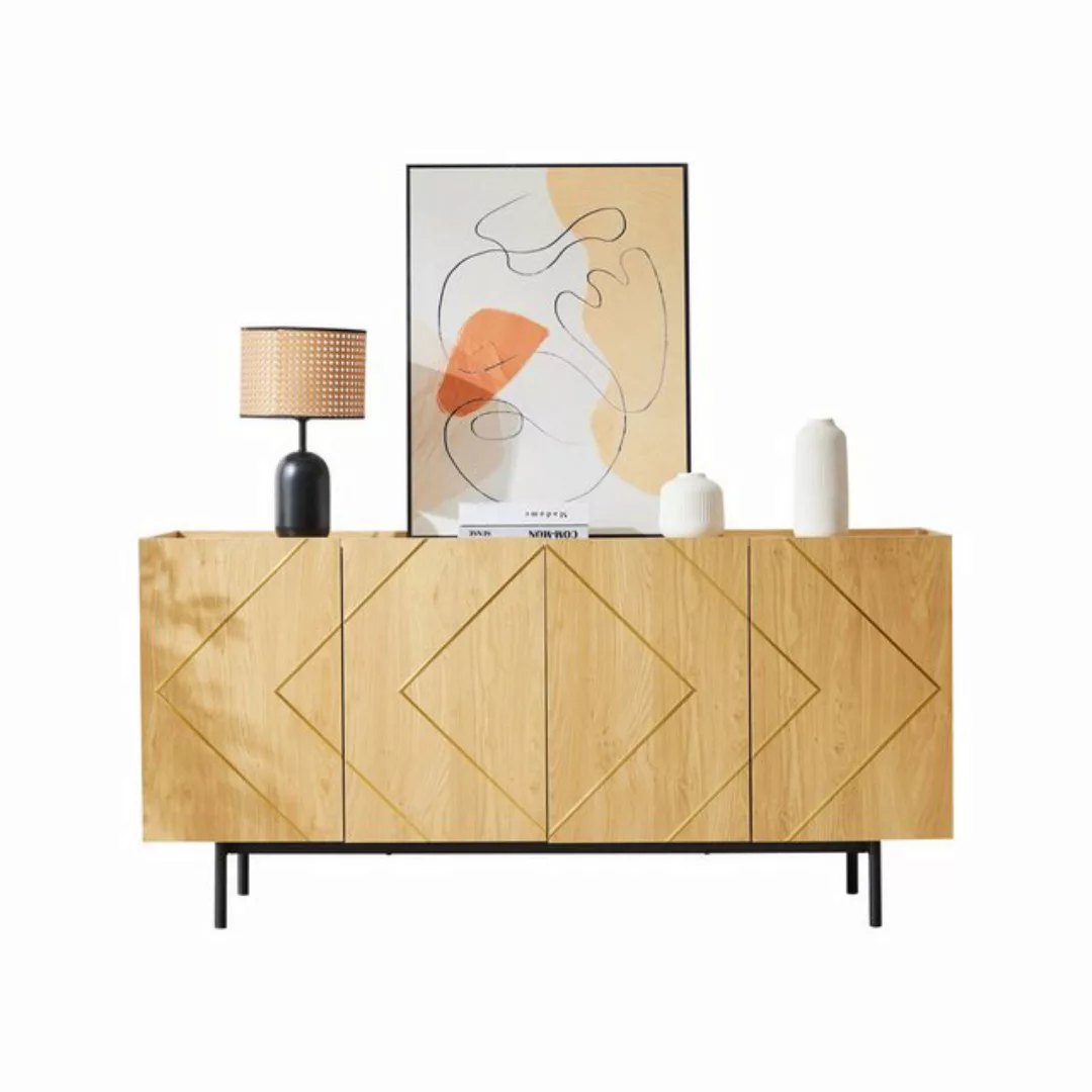 Odikalo Beistellschrank Anrichte Kommode Sideboard Türen Vielseitige Wohnzi günstig online kaufen