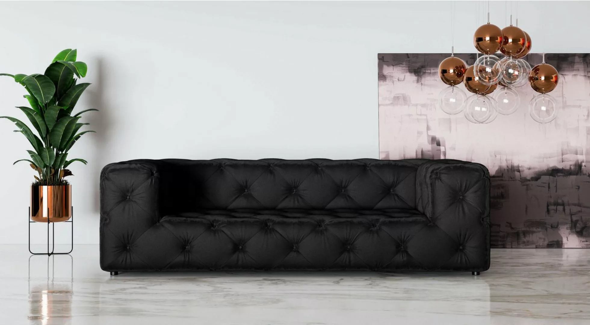 Places of Style 3-Sitzer FOLLINA, 3-Sitzer Sofa mit klassischer Chesterfiel günstig online kaufen