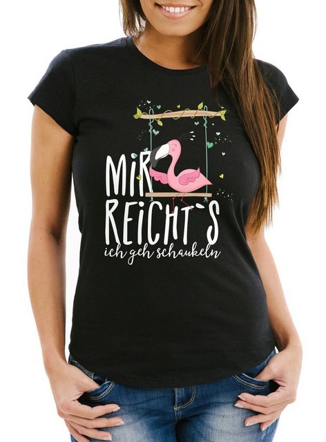 MoonWorks Print-Shirt Damen T-Shirt Flamingo Mir reichts ich geh schaukeln günstig online kaufen