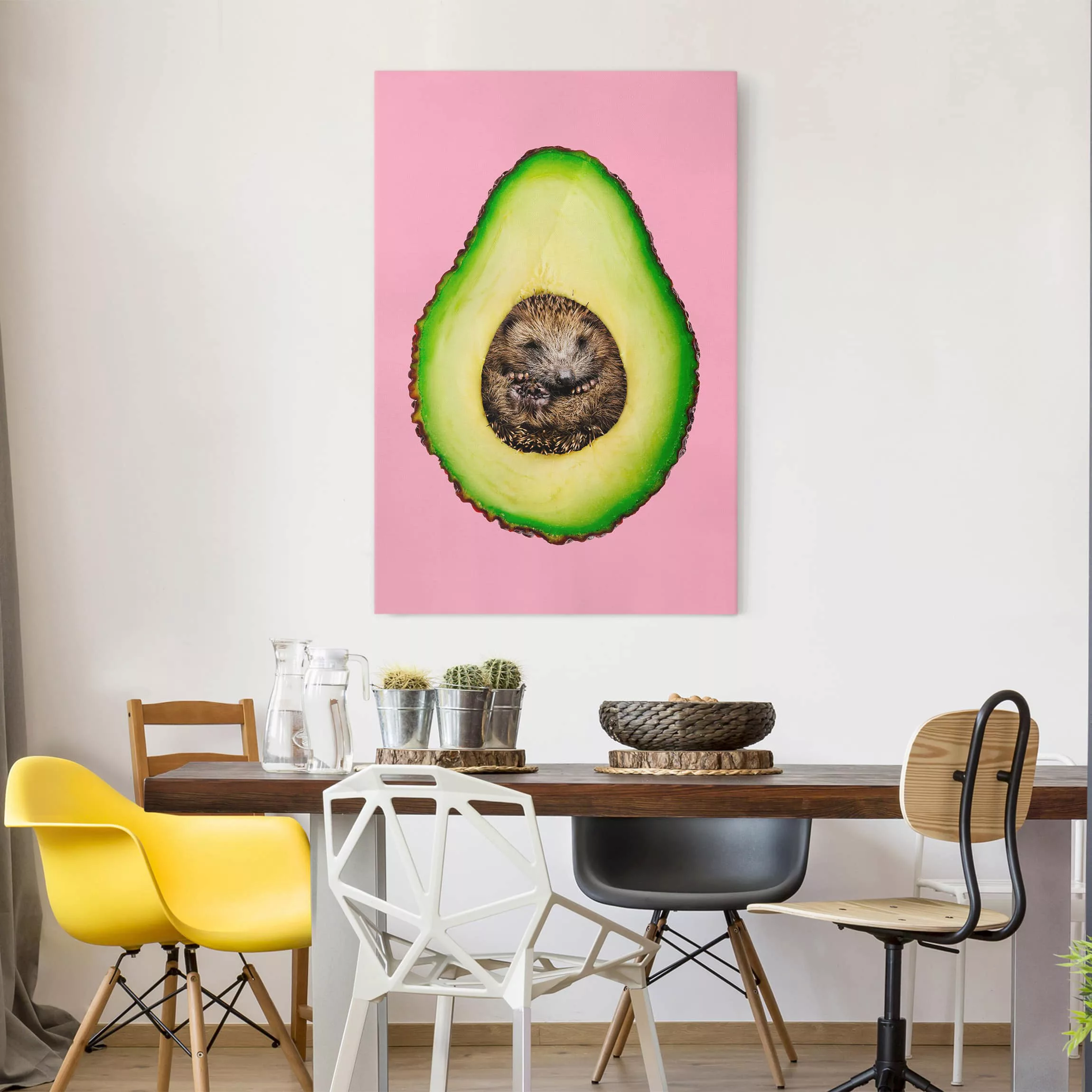 Leinwandbild Tiere - Hochformat Avocado mit Igel günstig online kaufen