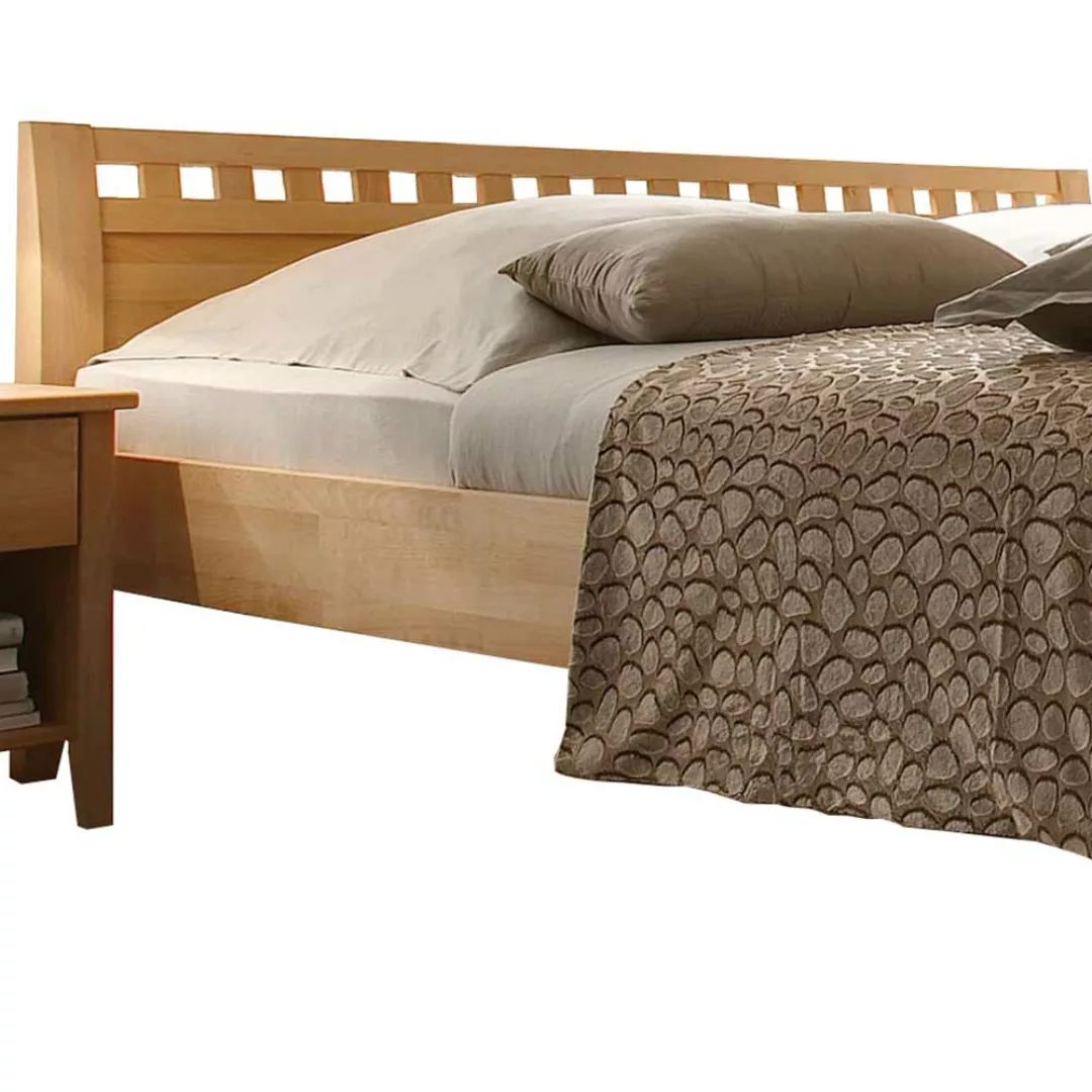 Doppeltbett aus Kernbuche Massivholz geölt 83 cm hoch (dreiteilig) günstig online kaufen