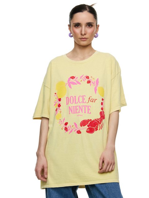 Worldclassca T-Shirt Worldclassca Oversized Print DOLCE FAR NIENTE T-Shirt günstig online kaufen