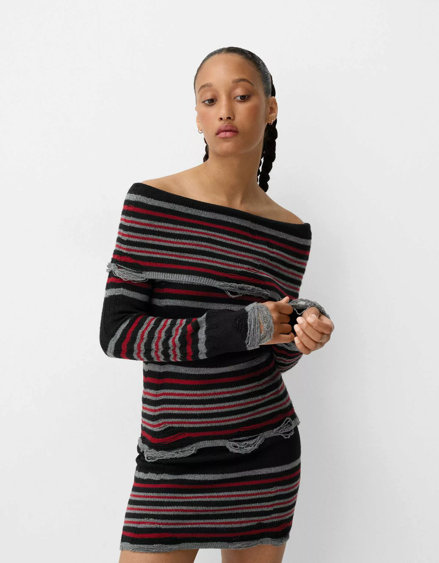 Bershka Minirock Bershka X Beetlejuice Mit Rissen Damen Xs-S Schwarz günstig online kaufen