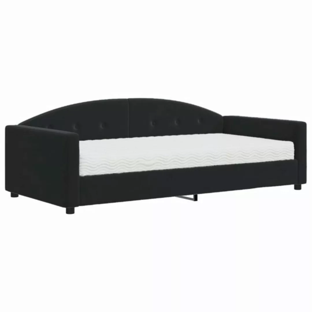 furnicato Bett Tagesbett mit Matratze Schwarz 100x200 cm Samt (1-tlg) günstig online kaufen