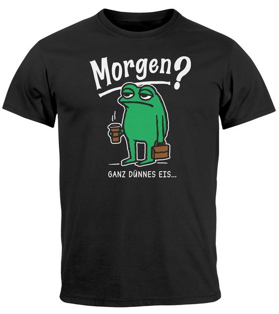 MoonWorks Print-Shirt Herren T-Shirt Frosch Spruch Morgenmuffel Ganz dünnes günstig online kaufen