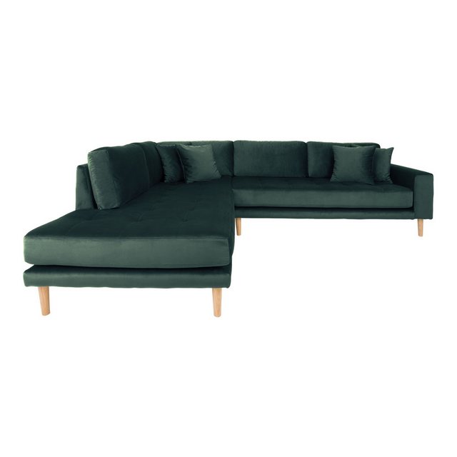 House Nordic Ecksofa in Grün, Velour - 257x76x220cm (BxHxT) günstig online kaufen