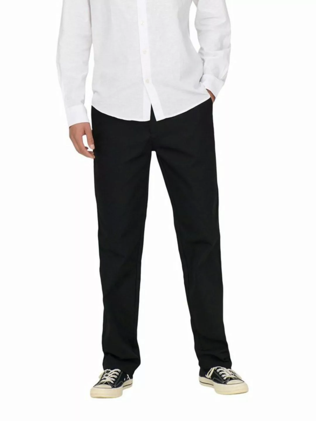 Only & Sons Herren Chino Hose ONSEDGE-ED 0073 - Relaxed Fit - Schwarz günstig online kaufen