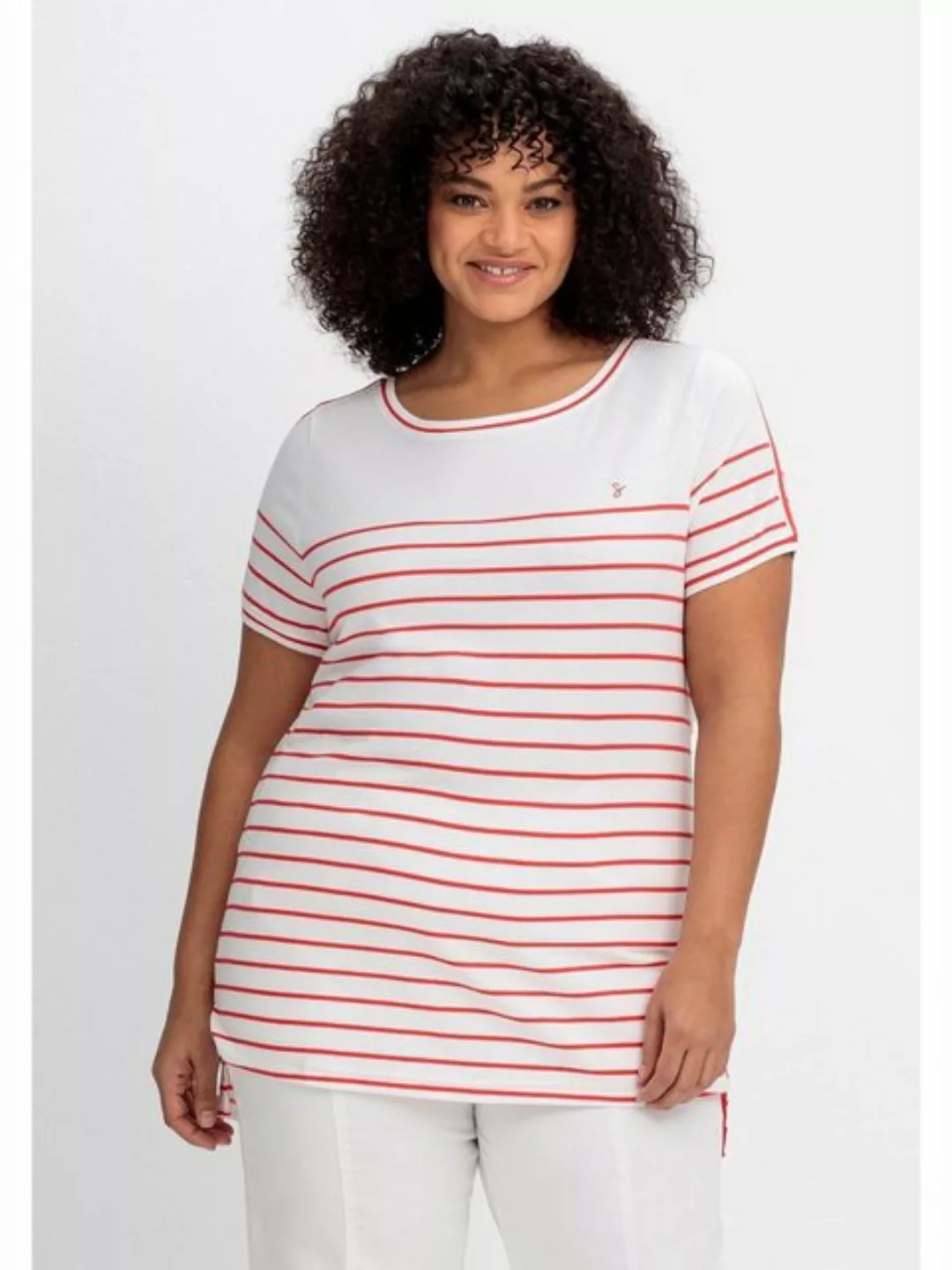 Sheego T-Shirt Große Größen mit Zierband auf der Schulter günstig online kaufen