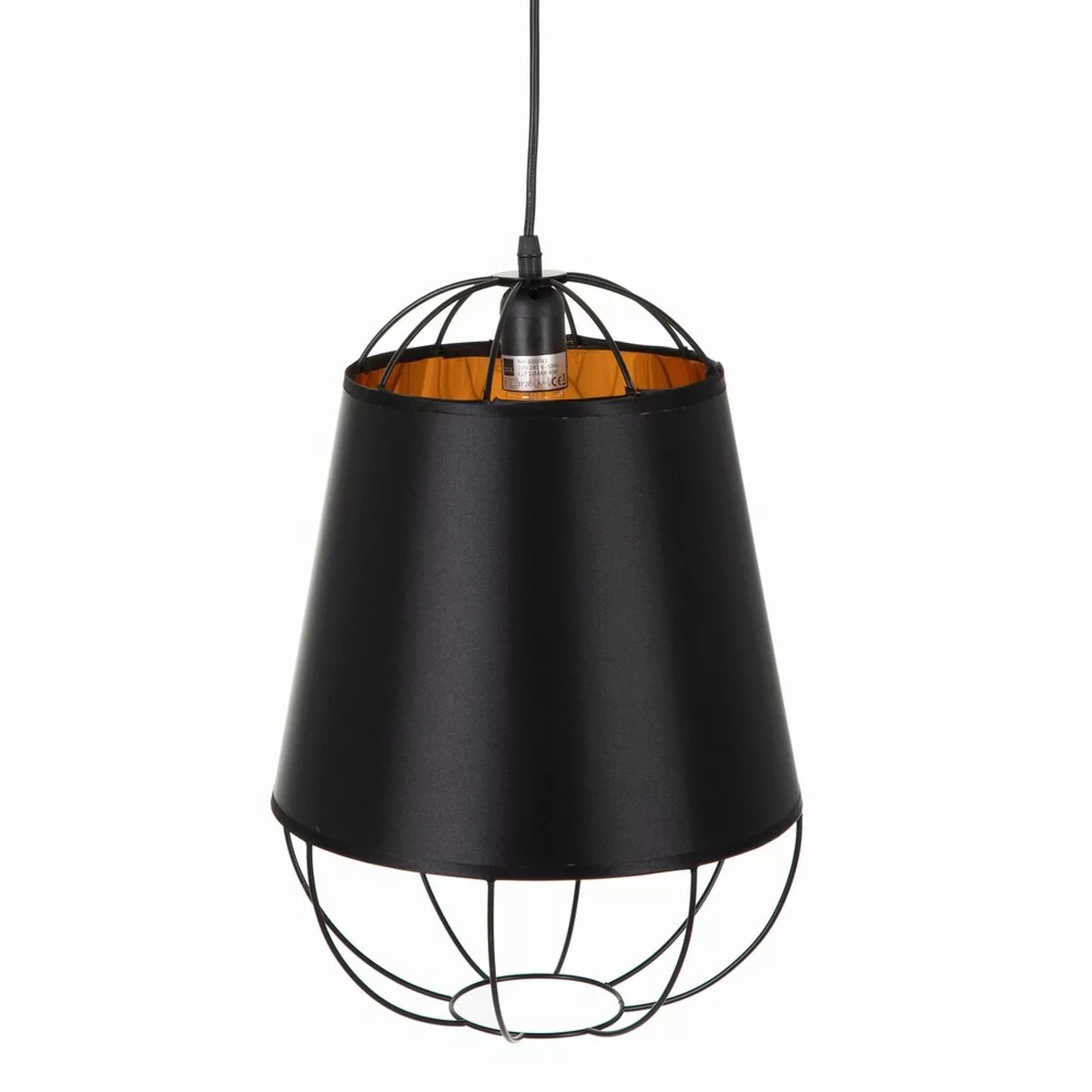 Deckenlampe Synthetische Stoffe Schwarz Gold Metall 30 X 30 X 41 Cm günstig online kaufen