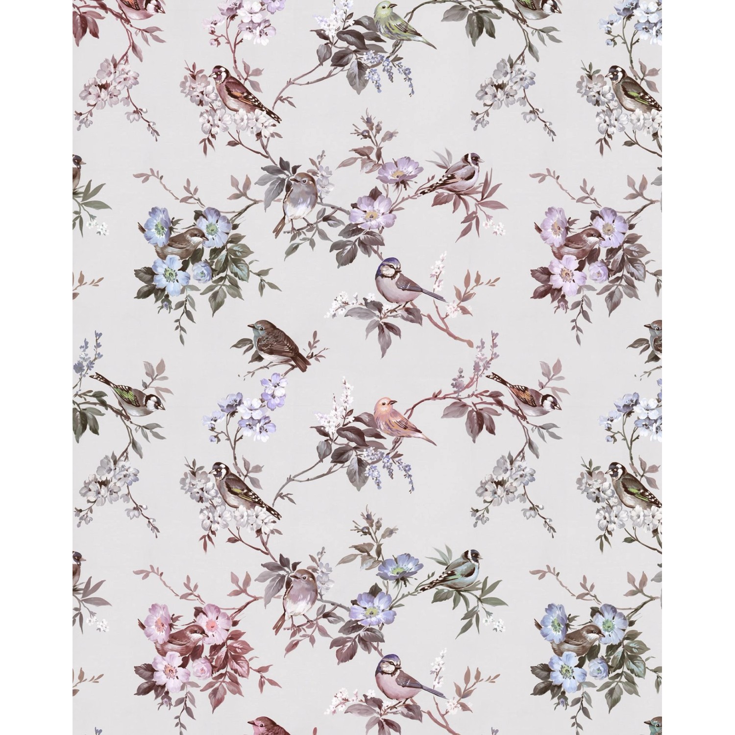 Komar Fototapete Blumen und Vögel Multicolor 200 x 250 cm 611174 günstig online kaufen