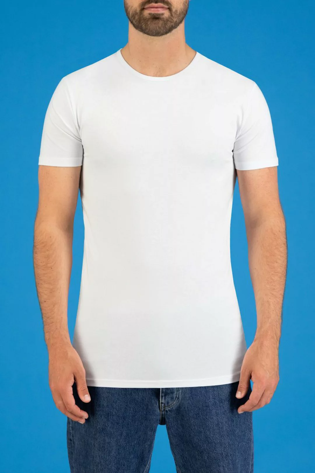 Garage Stretch Basic T-Shirt Weiss Rundhals - Größe S günstig online kaufen