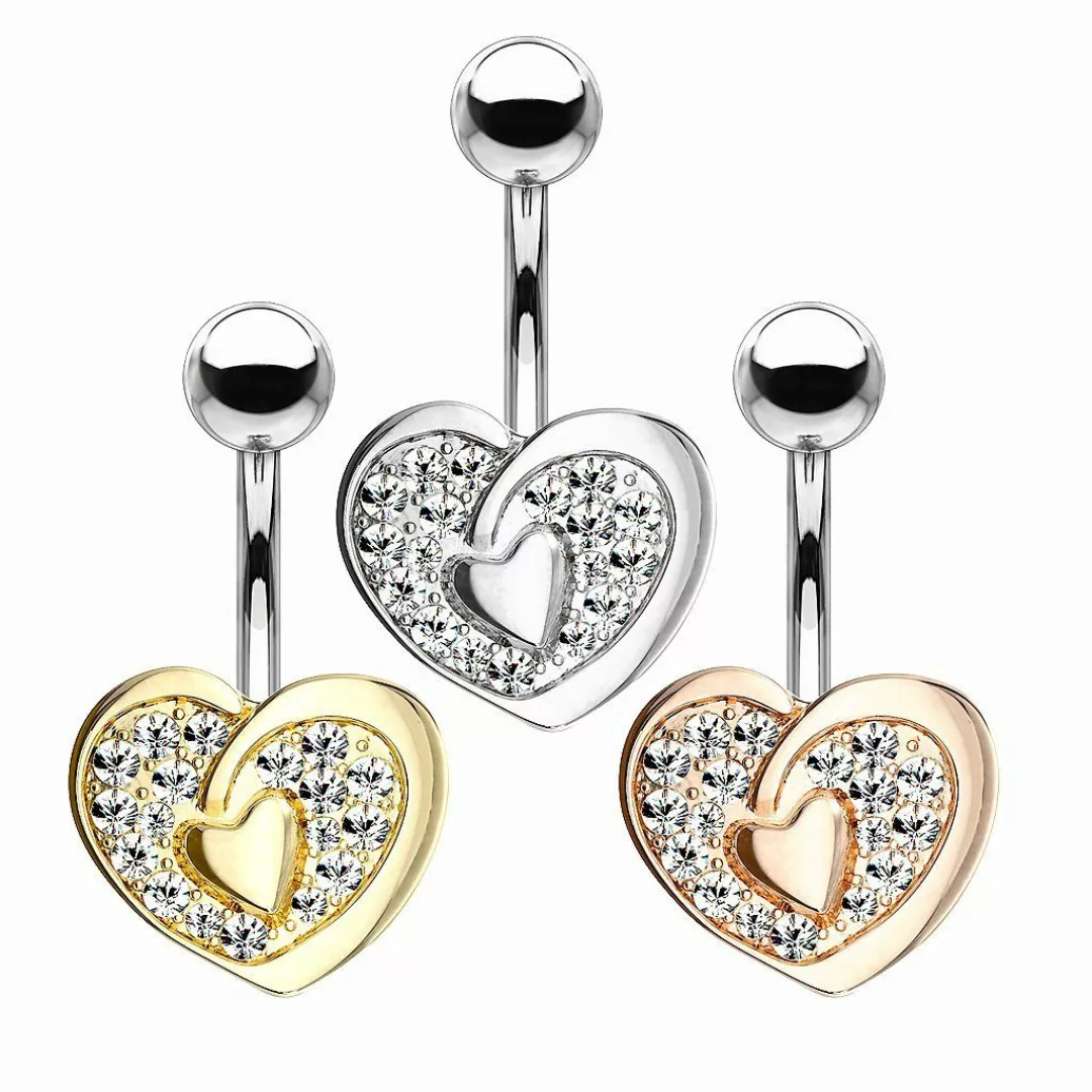 Taffstyle Bauchnabelpiercing Piercing Banane Stecker Herz günstig online kaufen