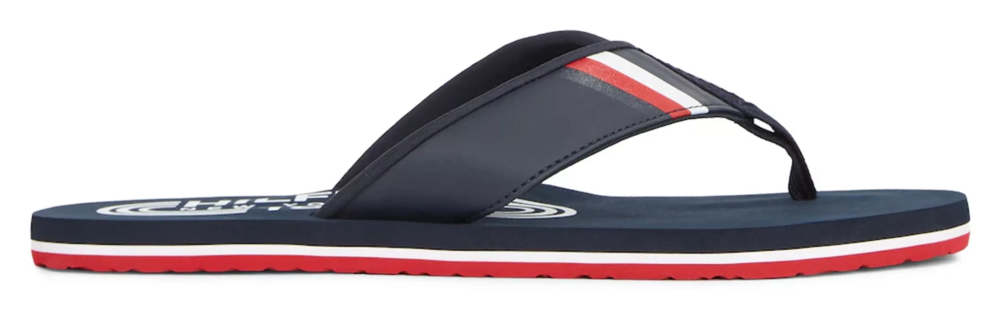 Tommy Hilfiger Zehentrenner "HILFIGER RWB PADDED BEACH SANDAL", Sommerschuh günstig online kaufen