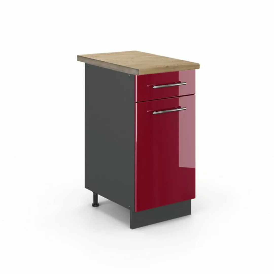 Vicco Unterschrank Fame-Line, Bordeaux Hochglanz/Anthrazit, 40 cm, AP Marmo günstig online kaufen