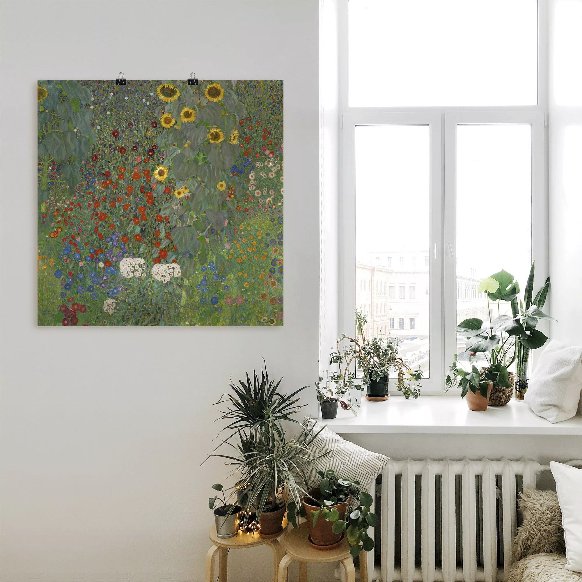 Artland Wandbild "Garten mit Sonnenblumen", Blumenwiese, (1 St.), als Leinw günstig online kaufen