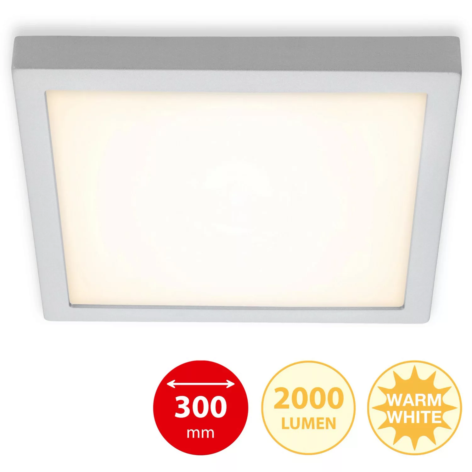 Briloner LED-Decken-& Wandlampe Fire Chrom Matt 21 W Warmweiß 30x30 cm günstig online kaufen