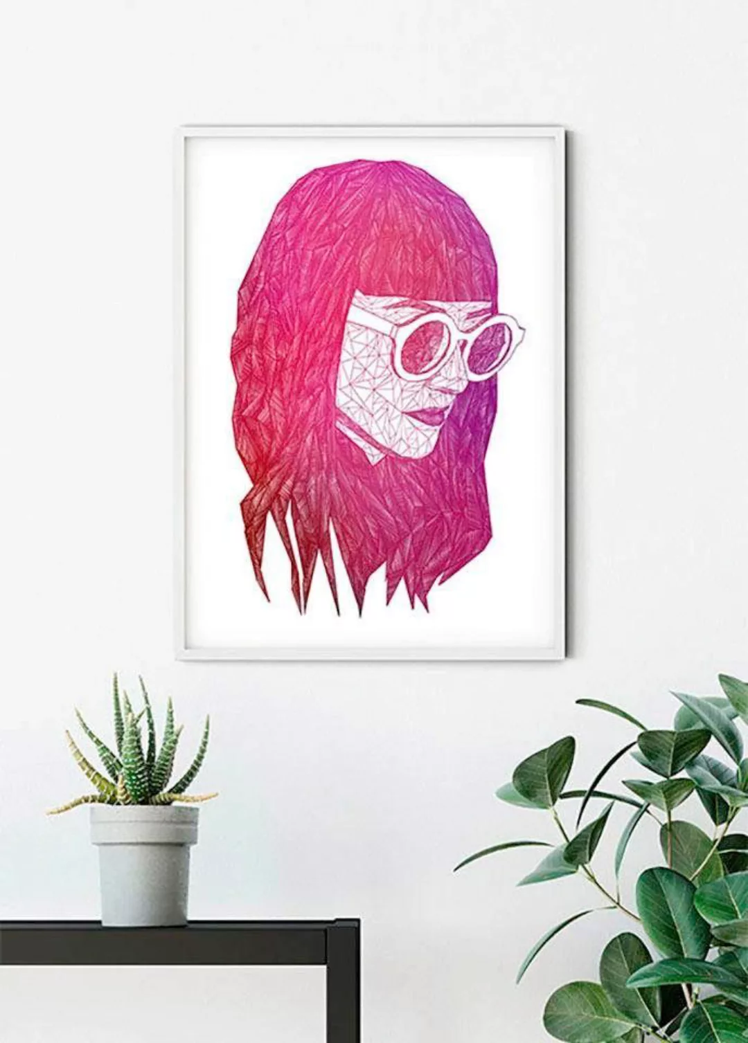 Komar Poster »Grid Pink«, Porträts, (1 St.), Kinderzimmer, Schlafzimmer, Wo günstig online kaufen