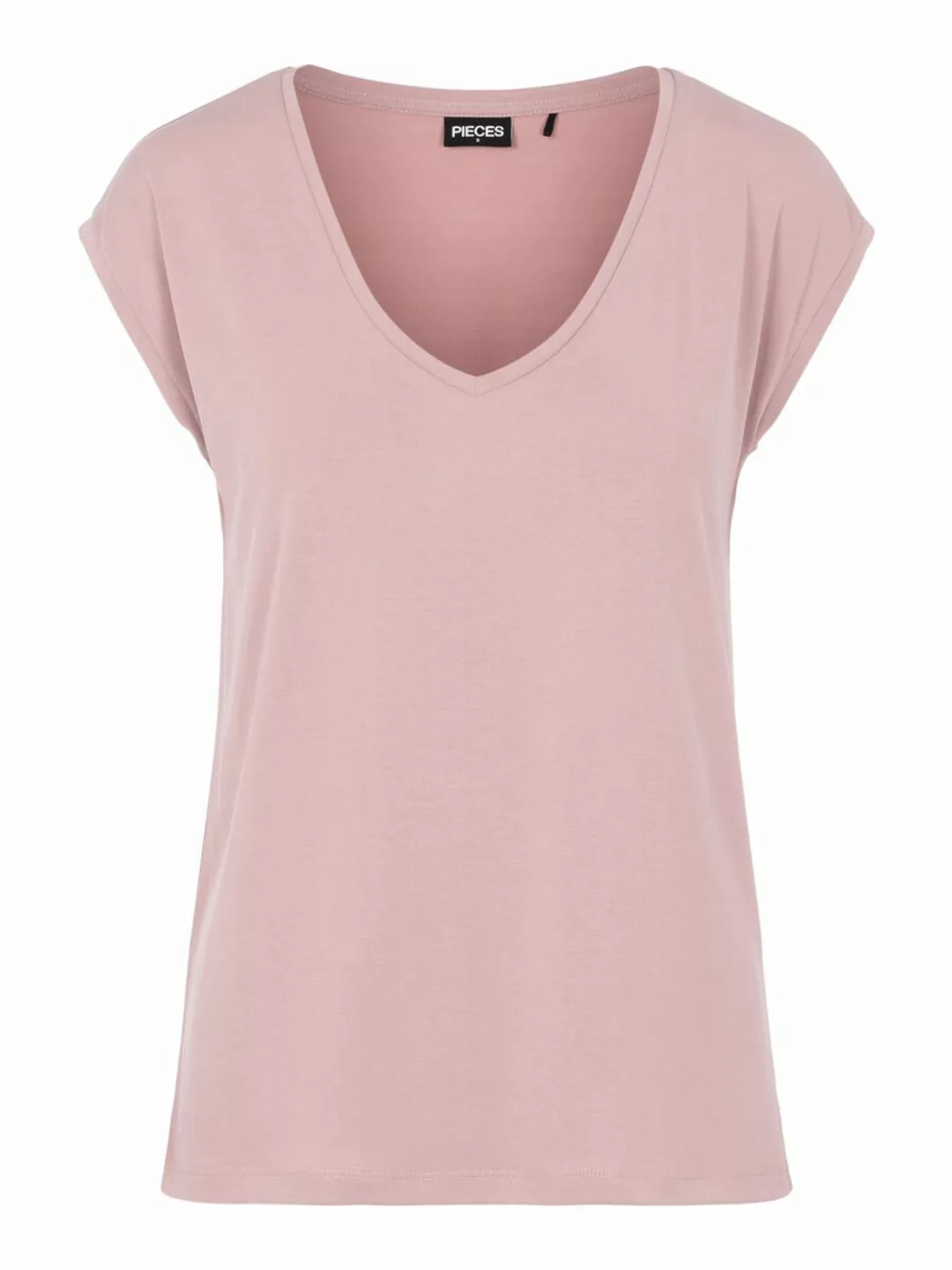 PIECES Einfarbiges T-shirt Damen Pink günstig online kaufen