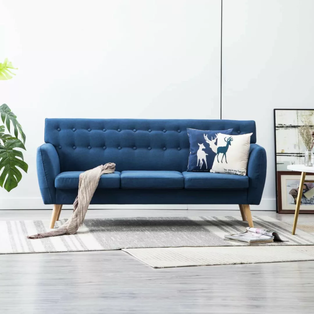 3-sitzer-sofa Stoffbezug 172x70x82 Cm Blau günstig online kaufen